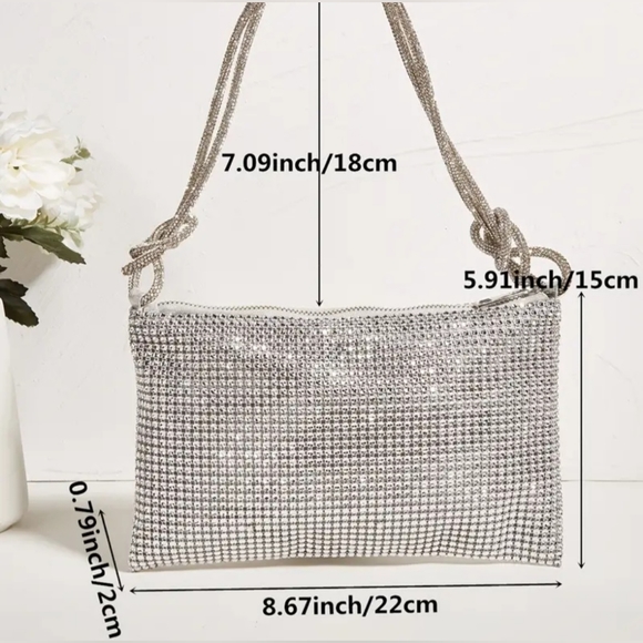 Glitter shoulder Bag. Dimensions inside. Never opened Brand New 💎 - Picture 3 of 4